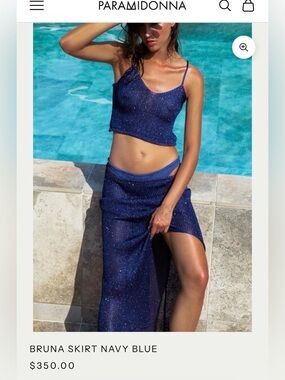 Bruna Navy Blue Knit Skirt